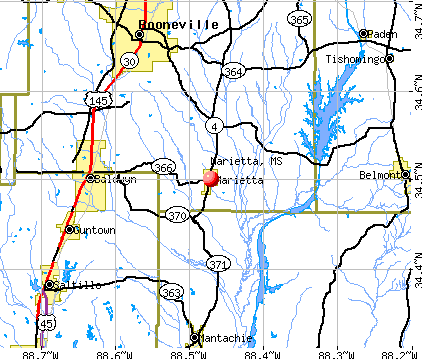 Marietta, MS map