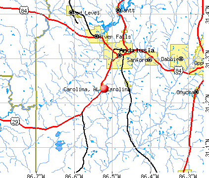 Carolina, AL map