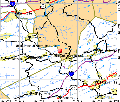 Wilburton Number One, PA map