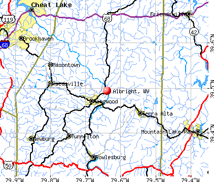 Albright, WV map