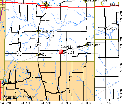 Cowgill, MO map