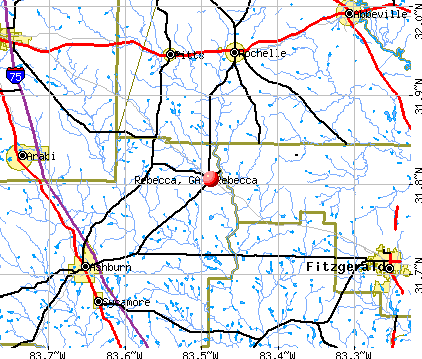 Rebecca, GA map