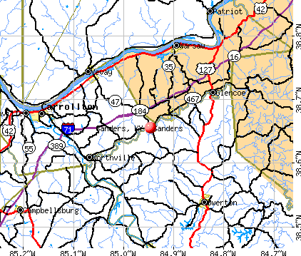 Sanders, KY map