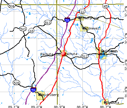 Pachuta, MS map
