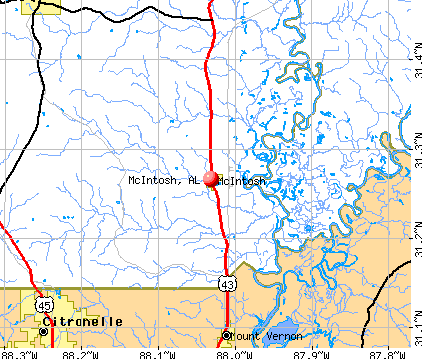 McIntosh, AL map