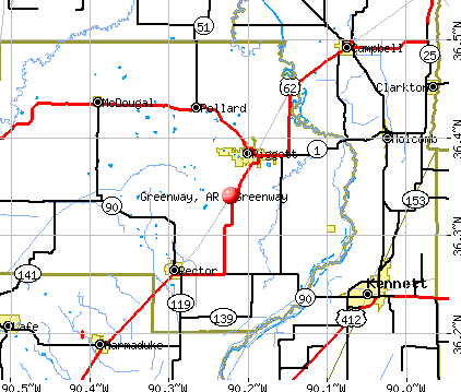 Greenway, AR map