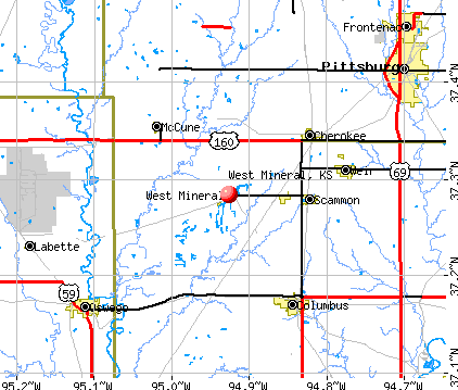 West Mineral, KS map