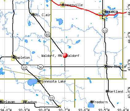 Waldorf, MN map