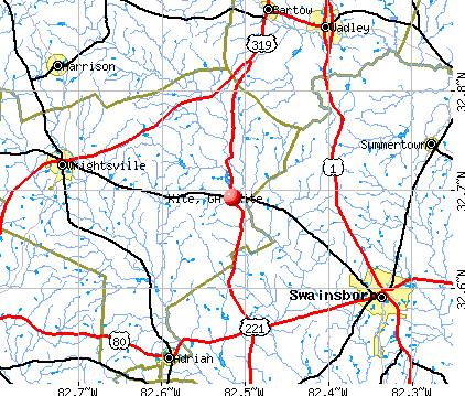 Kite, GA map