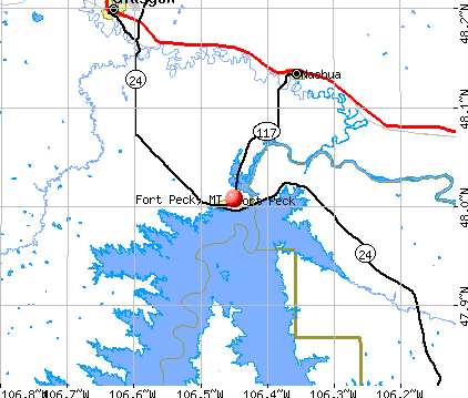 Fort Peck, MT map