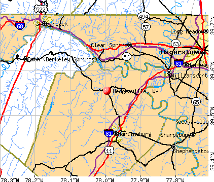 Hedgesville, WV map