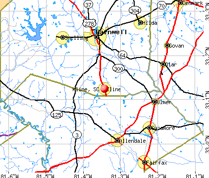 Kline, SC map