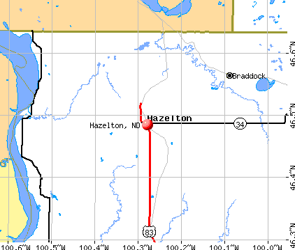 Hazelton, ND map