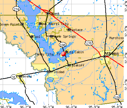 Caney City, TX map