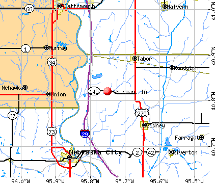 Thurman, IA map