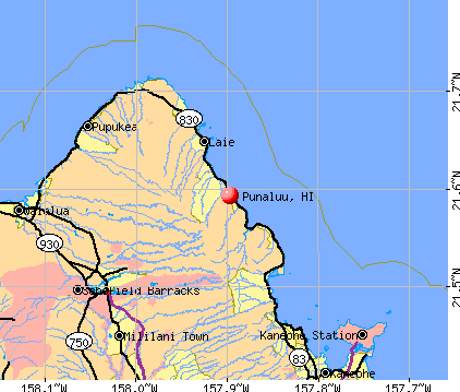 Punaluu, HI map