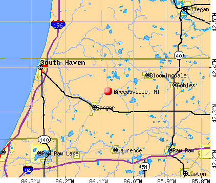 Breedsville, MI map