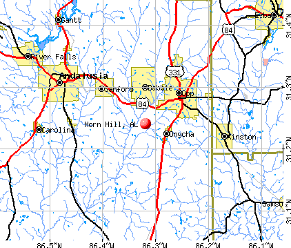 Horn Hill, AL map