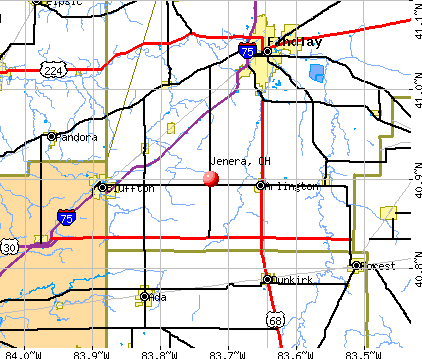 Jenera, OH map