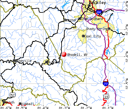 Rhodell, WV map