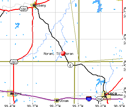 Moran, TX map