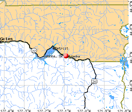 Idanha, OR map
