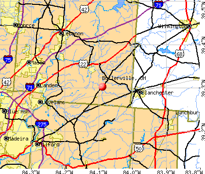 Butlerville, OH map