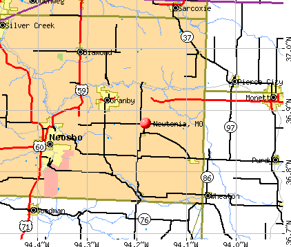 Newtonia, MO map