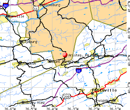 Aristes, PA map