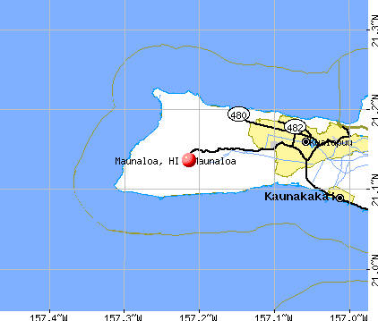 Maunaloa, HI map