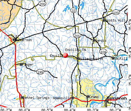 Enville, TN map