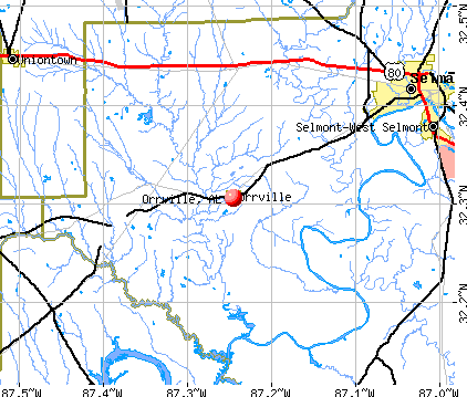 Orrville, AL map