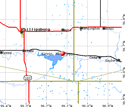 Kirwin, KS map