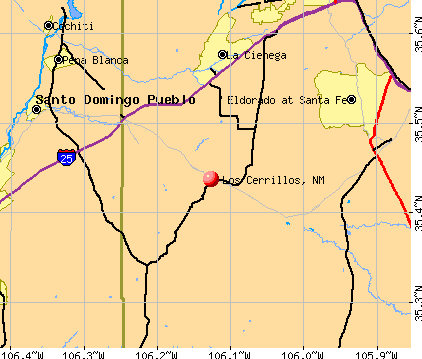 Los Cerrillos, NM map