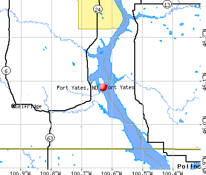 Fort Yates, ND map
