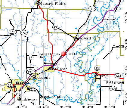 Russell, AR map