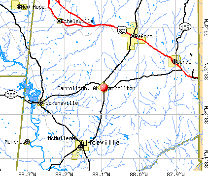 Carrollton, AL map