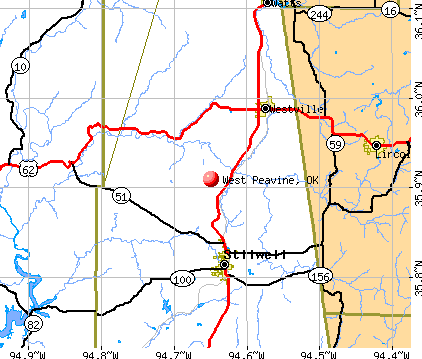 West Peavine, OK map