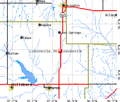 Lincolnville, KS map