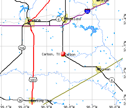 Carbon, TX map