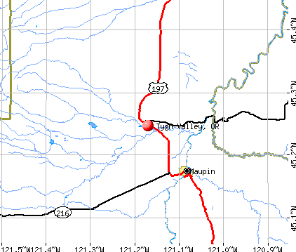 Tygh Valley, OR map