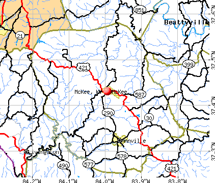 McKee, KY map