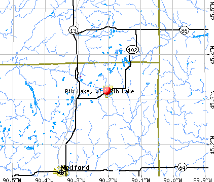 Rib Lake, WI map