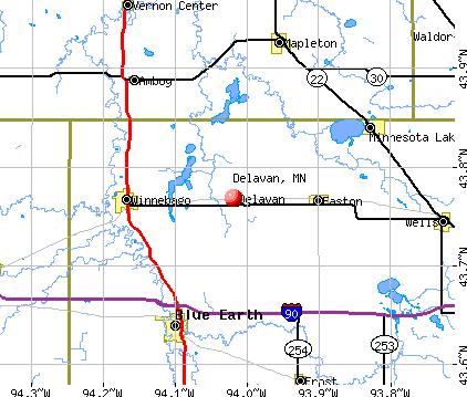 Delavan, MN map
