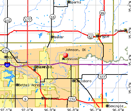 Johnson, OK map