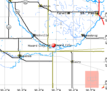 Howard City, NE map