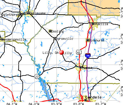 Lilly, GA map
