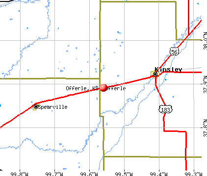 Offerle, KS map