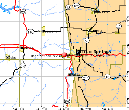 West Siloam Springs, OK map