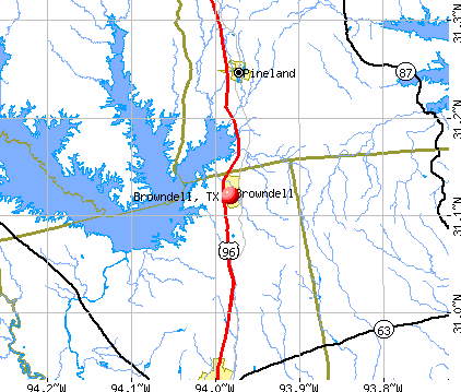 Browndell, TX map